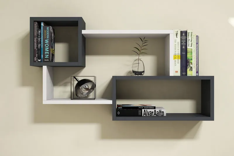 Afronda Vägghylla - Vit/Mörkgrå - Products - Förvaring - Småförvaring - Väggförvaring