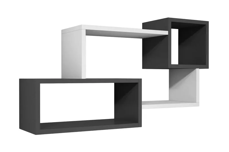 Afronda Vägghylla, Vit/Mörkgrå