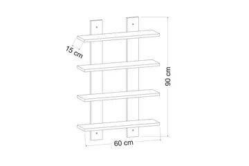 Aposonga Vägghylla 60x16 cm - Vit - Products - Förvaring - Småförvaring - Väggförvaring