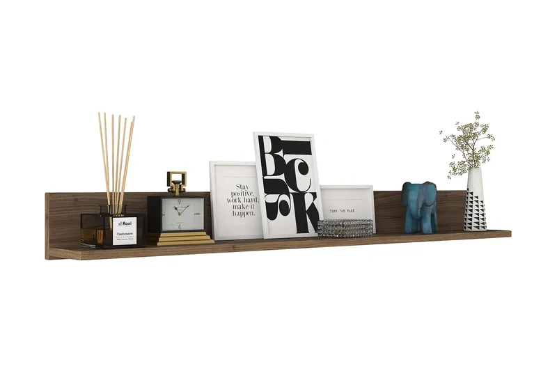 Coliandien Vägghylla 13x136 cm - Valnöt - Products - Förvaring - Småförvaring - Väggförvaring