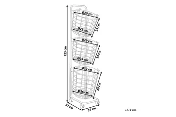 Ayapal Metallställ 37 cm 3 Korgar - Vit - Products - Förvaring - Småförvaring - Förvaringskorg - Trådkorg