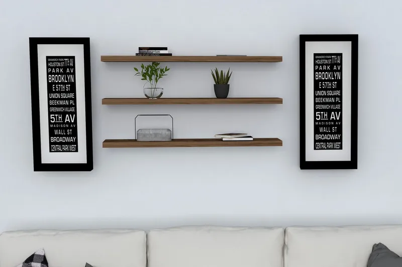 Lakasha Vägghylla 2 cm - Valnöt - Products - Förvaring - Småförvaring - Väggförvaring