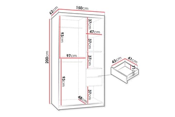 Tallmo Garderob m. Spegel 150x200 cm - Brun - Products - Förvaring - Garderober & garderobssystem