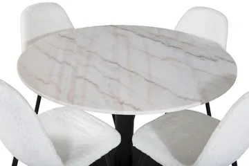 Admira Matgrupp 106 cm Rund inkl 4 Ypas Stolar - Marmor/Vit/Svart - Products - Möbler - Bord & matgrupp - Matgrupp