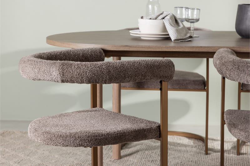 Andy Matgrupp 180 cm Oval med 4 Morning stolar - Brun - Products - Möbler - Bord & matgrupp - Matgrupp