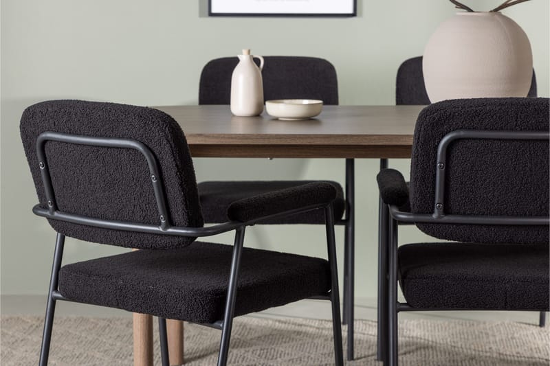 Andy Matgrupp 180 cm Oval med 4 Yesterday stolar - Svart - Products - Möbler - Bord & matgrupp - Matgrupp