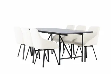 Astrid Matgrupp 200 cm Rektangulär med 6 Rosie stolar - Beige - Products - Möbler - Bord & matgrupp - Matgrupp