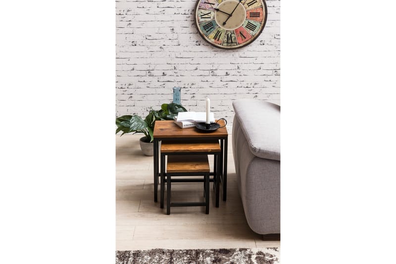 Aranza Satsbord 45 cm 3 Bord - Massivt Trä/Svart - Products - Möbler - Bord & matgrupp - Avlastningsbord & sidobord - Satsbord