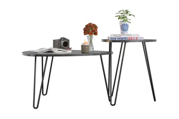 Athena Satsbord Svart/Marmormönster - Novogratz - Products - Möbler - Bord & matgrupp - Avlastningsbord & sidobord - Satsbord