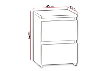 Basildon Sängbord 40 cm med Förvaring 2 Lådor - Vit - Products - Möbler - Bord & matgrupp - Avlastningsbord & sidobord - Sängbord & nattduksbord