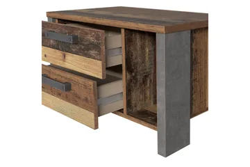 Cadle Sängbord 62 cm med Förvaring 2 Lådor + Hylla - Brun/Grå - Products - Möbler - Bord & matgrupp - Avlastningsbord & sidobord - Sängbord & nattduksbord