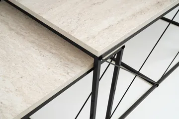 Defneia Soffbord 100 cm - Svart/Marmor - Products - Möbler - Bord & matgrupp - Avlastningsbord & sidobord - Satsbord