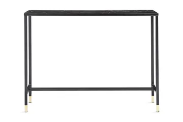 Dipp Sidobord 100 cm Marmormönster, Glas/Svart/Mässing