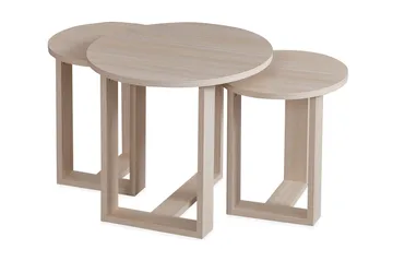 Falan Satsbord 52 cm Runt 3 Bord - Beige - Products - Möbler - Bord & matgrupp - Avlastningsbord & sidobord - Satsbord