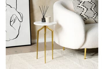 Fiori Sidobord 30 cm - Vit/Guld - Products - Möbler - Bord & matgrupp - Avlastningsbord & sidobord - Brickbord & småbord