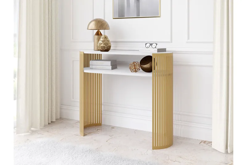 Friend Konsollbord 100 cm - Guld/Vit - Products - Möbler - Bord & matgrupp - Avlastningsbord & sidobord - Konsolbord & hallbord