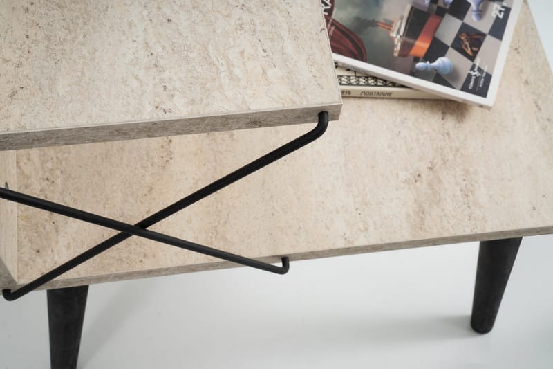 Kaysie Sängbord 50 cm - Svart/Marmor - Products - Möbler - Bord & matgrupp - Avlastningsbord & sidobord - Sängbord & nattduksbord