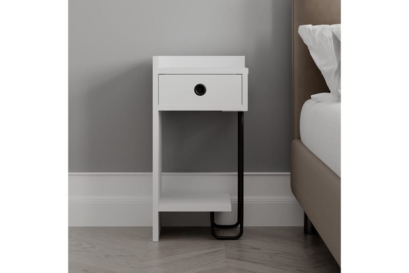 Sirius Sängbord 32x30 cm Vit - Hanah Home - Products - Möbler - Bord & matgrupp - Avlastningsbord & sidobord - Sängbord & nattduksbord