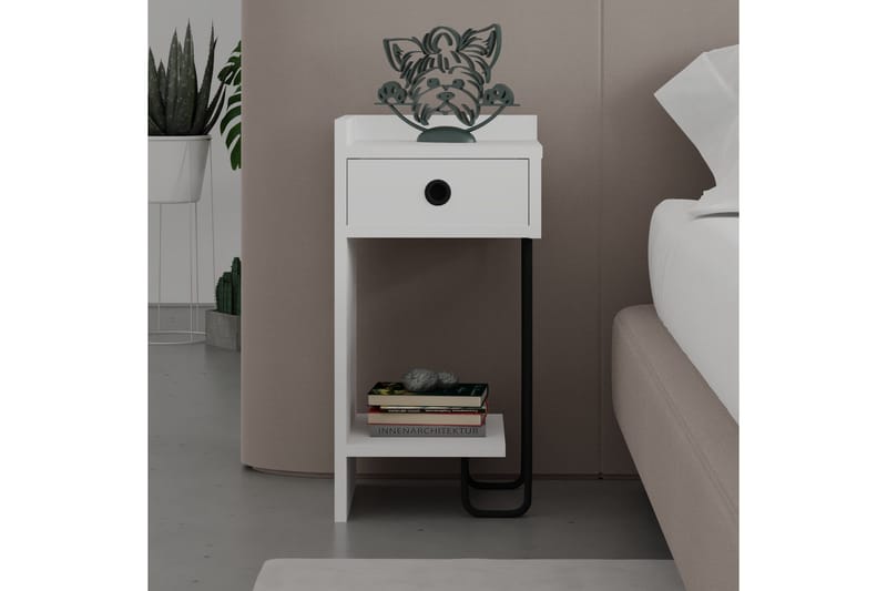 Sirius Sängbord 32x30 cm Vit - Hanah Home - Products - Möbler - Bord & matgrupp - Avlastningsbord & sidobord - Sängbord & nattduksbord