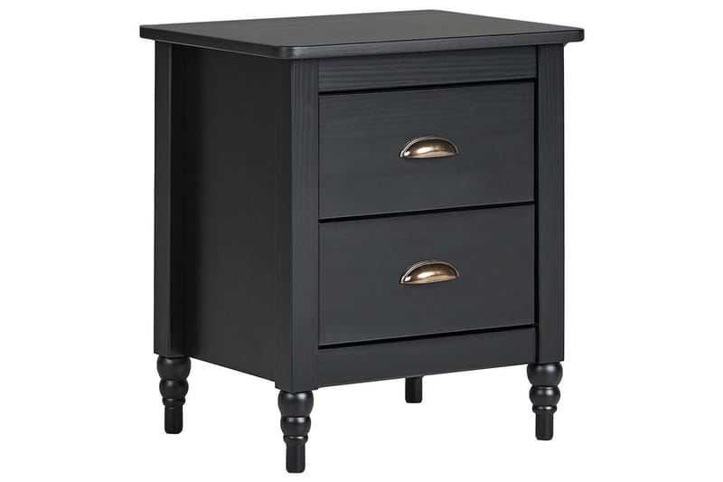 Sängbord Shillington Svart, guld, Svart, guld