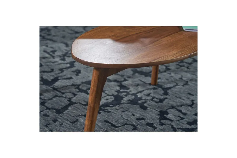 Satsbord Wohnling Set om 2 njurformad, massivt trä, träben, lantstil mörkbrun - mörkbrun - Products - Möbler - Bord & matgrupp - Avlastningsbord & sidobord - Satsbord