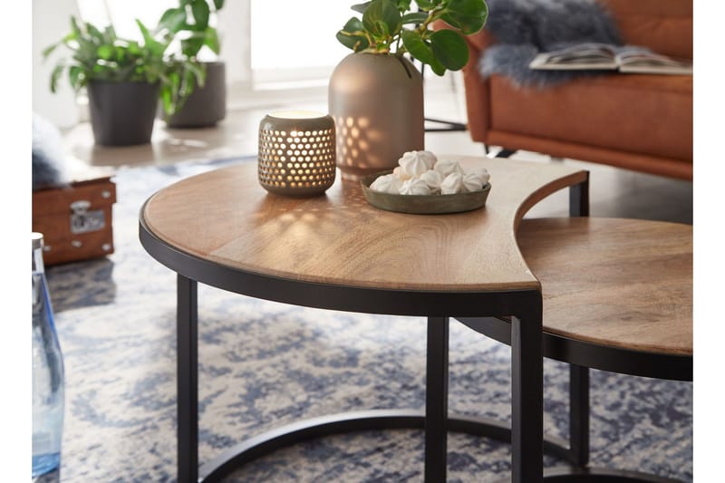 Willowdale Satsbord 60 cm Halvcirkel - Brun/Svart - Products - Möbler - Bord & matgrupp - Avlastningsbord & sidobord - Satsbord