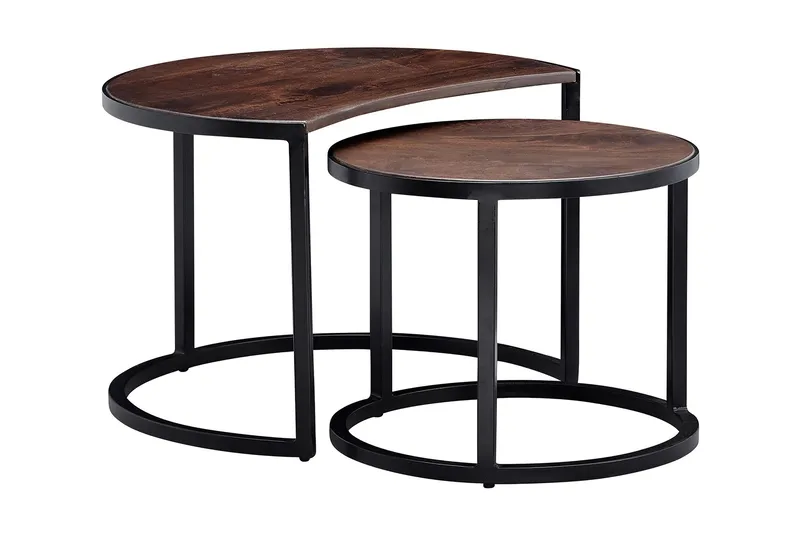 Willowdale Satsbord 60 cm Runt, Teak/Svart