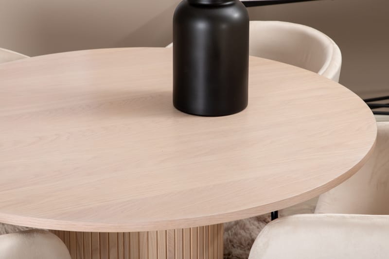 Bianca Matgrupp 110 cm Rund med 4 Berit stolar - Beige - Products - Möbler - Bord & matgrupp - Matgrupp