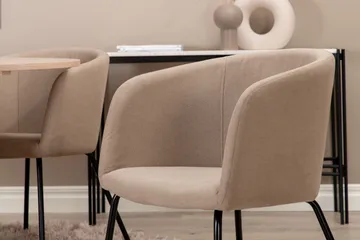 Bianca Matgrupp 110 cm Rund med 4 Berit stolar - Beige - Products - Möbler - Bord & matgrupp - Matgrupp