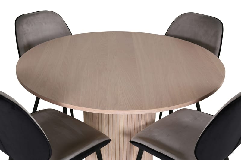 Bianca Matgrupp 110 cm Rund med 4 Emma stolar - Svart - Products - Möbler - Bord & matgrupp - Matgrupp