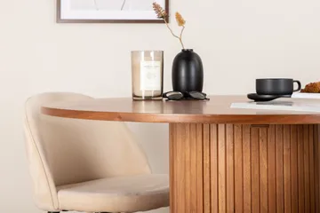 Bianca Matgrupp 110 cm Rund med 4 Velvet stolar - Beige - Products - Möbler - Bord & matgrupp - Matgrupp