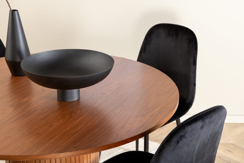Bianca Matgrupp 110 cm Rund med 4 Polar stolar - Svart - Products - Möbler - Bord & matgrupp - Matgrupp