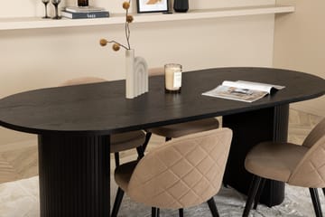 Bianca Matgrupp 200 cm Oval med 4 Velvet stolar - Beige - Products - Möbler - Bord & matgrupp - Matgrupp