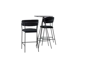 Bistro Matgrupp 60 cm Rund med 2 Lui stolar - Svart - Products - Möbler - Bord & matgrupp - Matgrupp