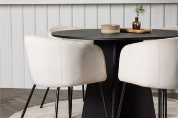 Bootcut Matgrupp 110 cm Rund med 4 Berit stolar - Beige - Products - Möbler - Bord & matgrupp - Matgrupp