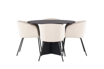 Bootcut Matgrupp 110 cm Rund med 4 Berit stolar - Beige - Products - Möbler - Bord & matgrupp - Matgrupp