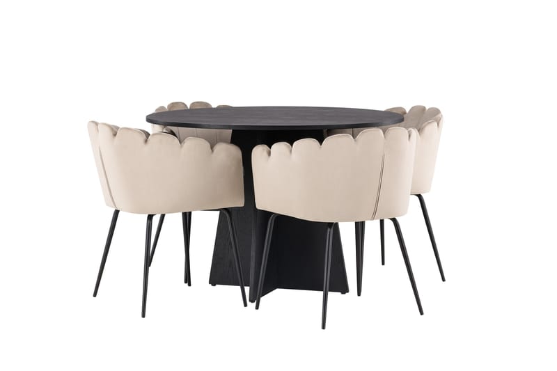 Bootcut Matgrupp 110 cm Rund med 4 Limhamn stolar - Beige - Products - Möbler - Bord & matgrupp - Matgrupp