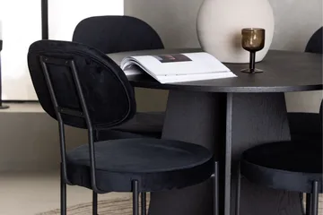 Bootcut Matgrupp 110 cm Rund med 4 Stella stolar - Svart - Products - Möbler - Bord & matgrupp - Matgrupp