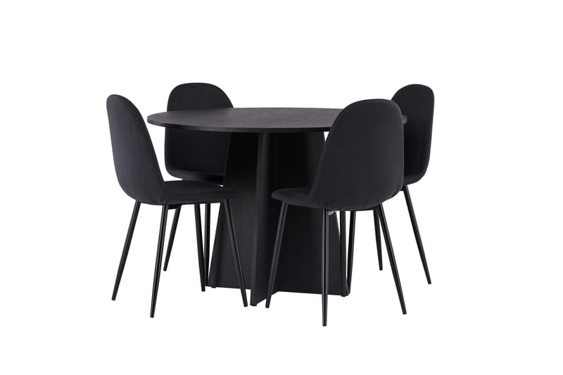 Bootcut Matgrupp 110 cm Rund med 4 Polar stolar - Svart - Products - Möbler - Bord & matgrupp - Matgrupp