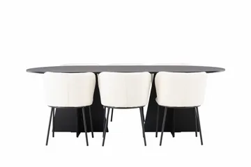 Bootcut Matgrupp 230 cm Oval med 6 Edina Stolar - Svart - Products - Möbler - Bord & matgrupp - Matgrupp