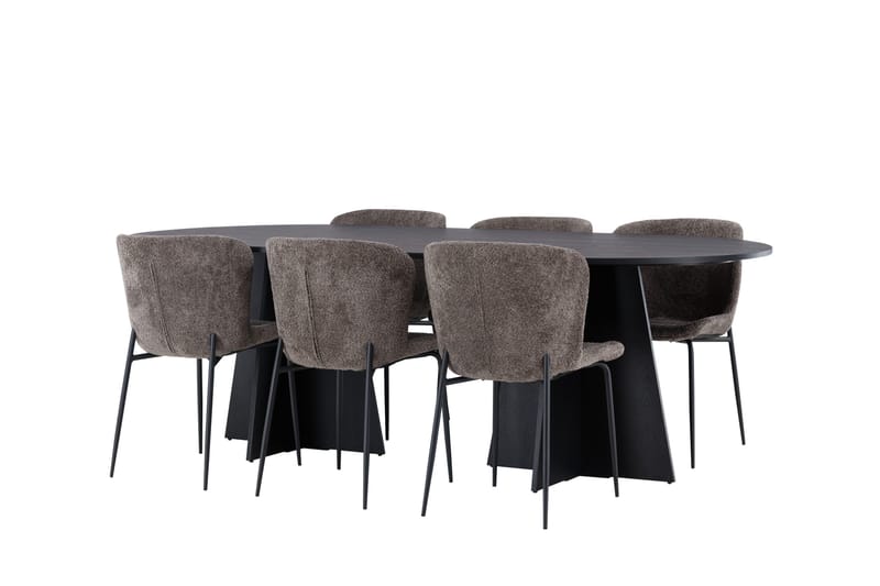 Bootcut Matgrupp 230 cm Oval med 6 Modesto stolar - Beige - Products - Möbler - Bord & matgrupp - Matgrupp