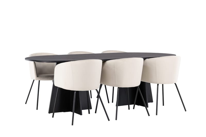 Bootcut Matgrupp 230 cm Rektangulär med 6 Berit stolar - Beige - Products - Möbler - Bord & matgrupp - Matgrupp