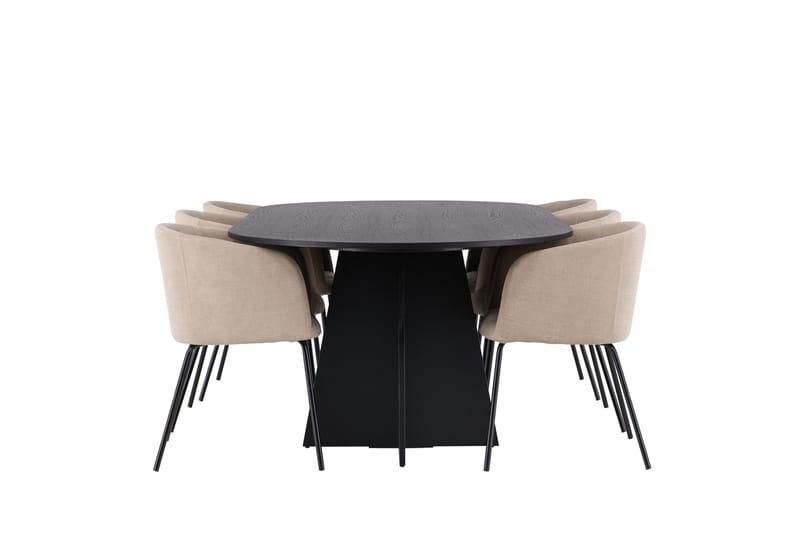 Bootcut Matgrupp 230 cm Rektangulär med 6 Berit stolar - Beige - Products - Möbler - Bord & matgrupp - Matgrupp