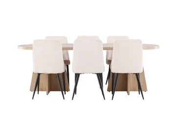 Bootcut Matgrupp 230 cm Rektangulär med 6 Leone stolar - Whitewash/Beige - Products - Möbler - Bord & matgrupp - Matgrupp