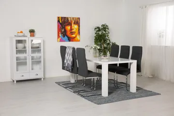 Cibus Matgrupp 180 cm med 6 Cibus Stol - Vit/Mörkgrå - Products - Möbler - Bord & matgrupp - Matgrupp