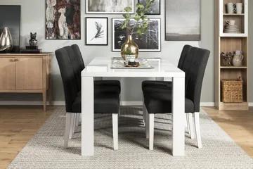 Cibus Matgrupp 180 cm med 6 Viktor Stol - Vit/Mörkgrå - Products - Möbler - Bord & matgrupp - Matgrupp