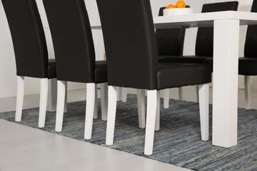 Cibus Matgrupp 180 cm med 6 Viktor Stol - Vit/Svart - Products - Möbler - Bord & matgrupp - Matgrupp