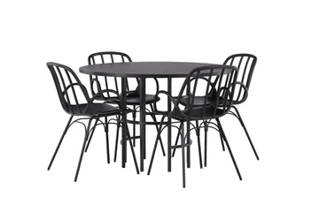 Copenhagen Matgrupp 115 cm Rund med 4 Dyrön stolar - Svart - Products - Möbler - Bord & matgrupp - Matgrupp