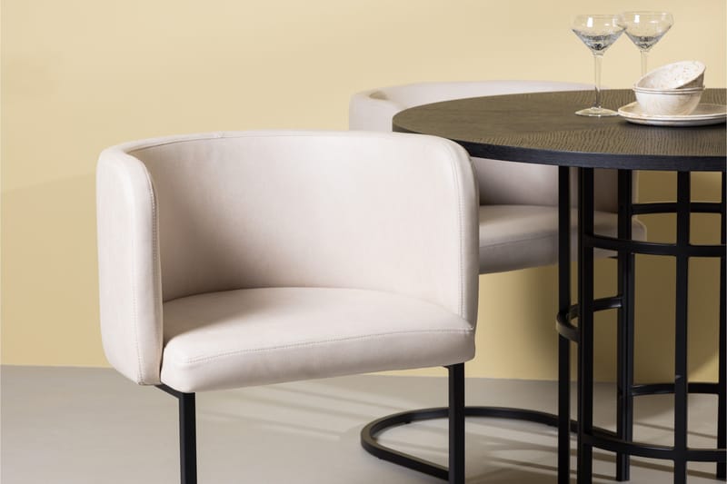 Copenhagen Matgrupp 115 cm Rund med 4 Simrishman stolar - Beige - Products - Möbler - Bord & matgrupp - Matgrupp