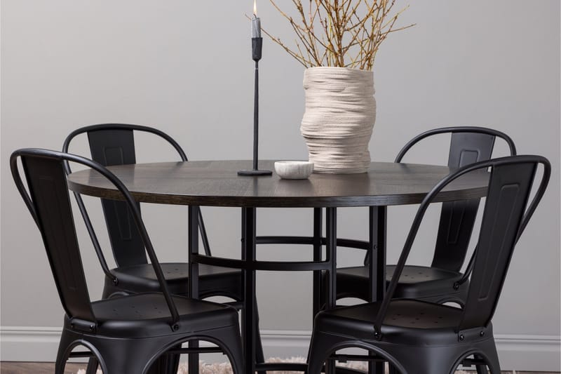 Copenhagen Matgrupp 115 cm Rund med 4 Tempe Stolar - Svart - Products - Möbler - Bord & matgrupp - Matgrupp